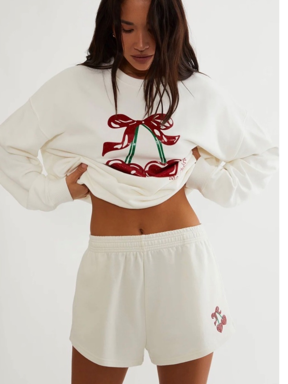 Beach Riot x Anthropologie Malik cherry pull on shorts small NWT - Picture 3 of 6